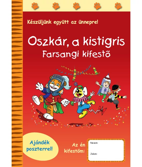 Oszkár a kistigris Farsangi kifestő