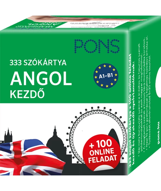 PONS Szókártyák Angol Kezdő 333 Szó plusz 100 online feladat